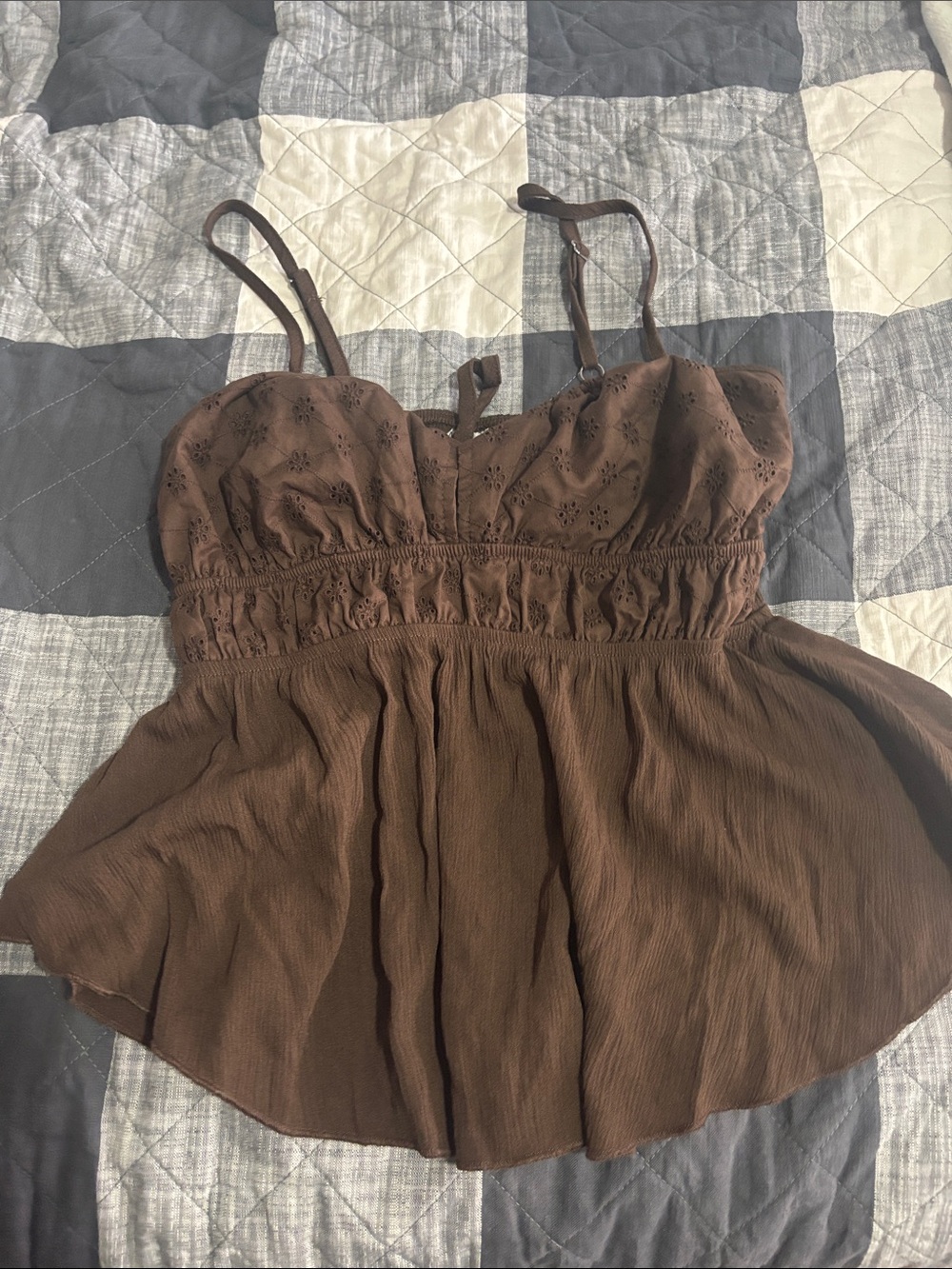No Boundaries Brown Eyelet Bustier Camisole